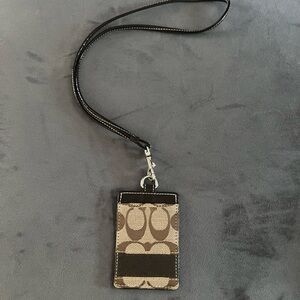 1NWOT Coach ID Lanyard In Signature Canvas AUTHENTIC